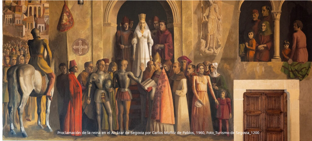 32. Proclamación de la reina en el Alcázar de Segovia por Carlos Muñoz de Pablos, 1960, Foto Turismo de Segovia