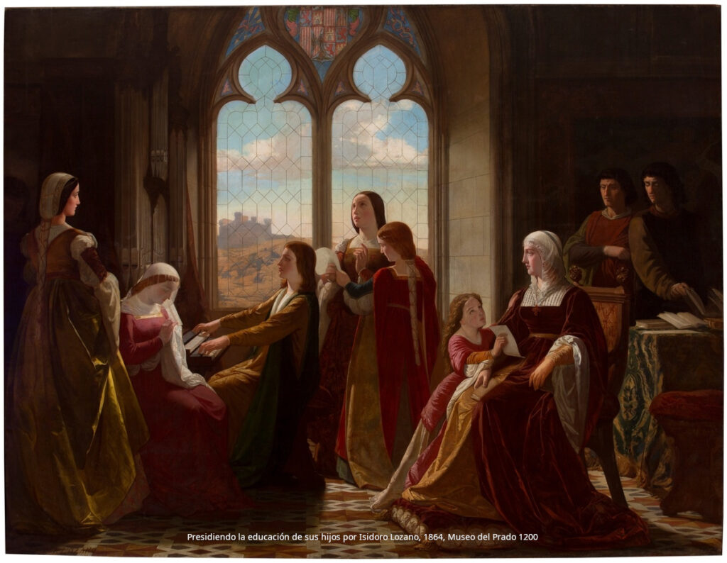 5. Presidiendo la educación de sus hijos por Isidoro Lozano, 1864, Museo del Prado